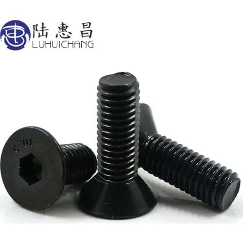 Luchang flat head countersunk head black grade 10.9 Alloy Steel Countersunk Hex Socket Flat Head Cap Screw Bolt