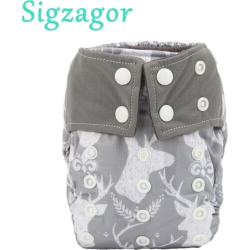 [Sigzagor]10 Newborn ALL IN ONE Baby Infant Pocket Cloth Diapers Nappy Sewn Charcoal Bamboo Insert 2 Gussets,8-10lbs