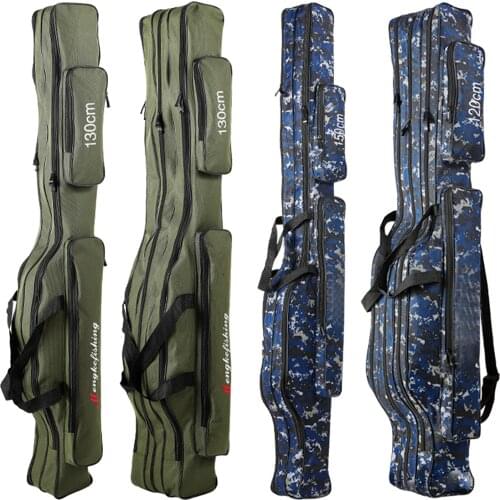 Fishing Rod bag Carrier Fishing Reel Pole Storage Bag 110cm / 120cm / 130cm / 150cm 2/3 Layer Large Capacity