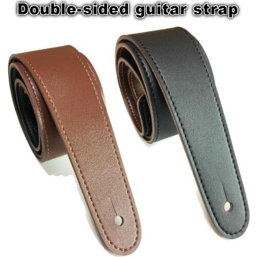 Foreign Trade New Double-sided Guitar Strap Black Brown Musical Instrument Strap 118cm Minimum, 136cm Maximum