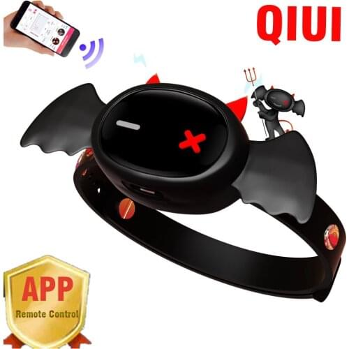 APP Remote Control Neck Collar Fetish Slave Restraint QIUI Little Devil Electric Shock Collar Adult Game Sex Toys For Couples