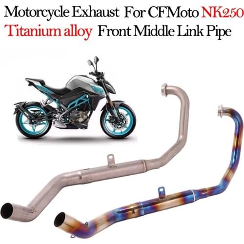 Slip on Motorcycle Exhaust Muffler Moto Escape Racing Modified Connection Front Middle Link Pipe Titanium alloy For CFMoto NK250