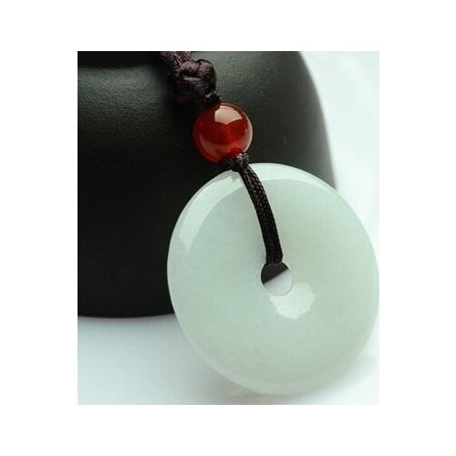 Zheru Jewelry Natural Burmese Jadeite Light Green Donut Pendant Necklace Exquisite Jewelry Best Gift