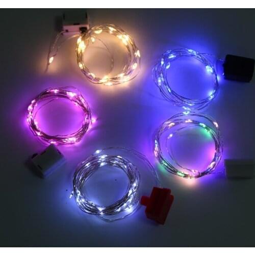 10Pcs/Lot 1M 10leds Copper Wire LED String Fairy Lights Holiday Lighting For DIY Gift Cake Flowers Christmas Tree Decoration