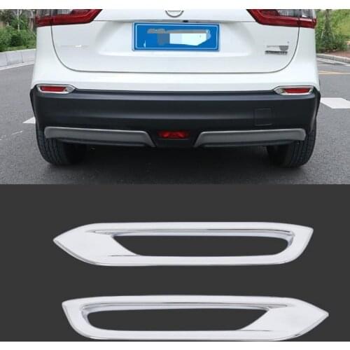 2pcs ABS Rear Fog Light Cover Trim For Nissan Qashqai J11 2017 2018 ABS Chrome Decoration