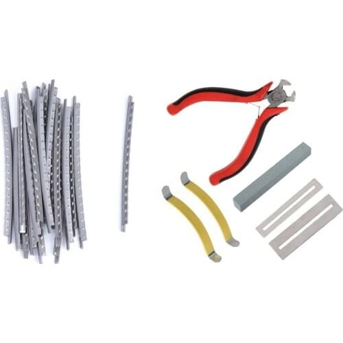 20Pc Acoustic Guitar Fret Wire Fretwire Set 2mm & 6x Guitar Clean Polish Tools Luthier Tools Repair Kit Fret Cutter Wire