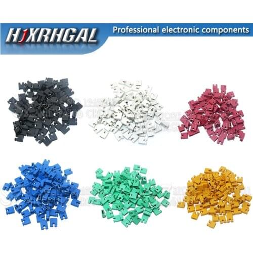2000PCS Pitch jumper shorted cap & Headers & Wire Housings 2.54MM Black yellow white green red blue