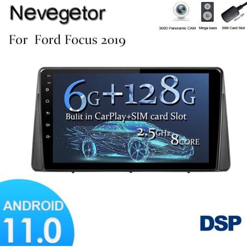 Android 11.0 For Ford Focus 2019 Car Radio Multimedia Video Player GPS Navigation NO 2 din DVD Octa-Core DSP 4G 128GB