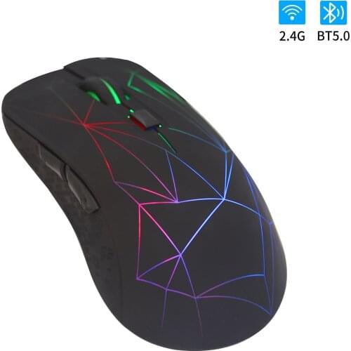 Wireless Magic Mouse Bluetooth 5.0+2.4G Dual Mode Gaming Mause Backlit 1600dpi Mice For Pc Laptop Deskop Gaming Игровая Мышь