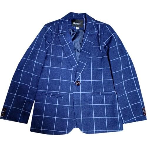 Boys Girls Plaid Blazer Jacket Gentleman Kids Violin dance show performence Jacket Children Formal Wedding Birthday Party Jacket