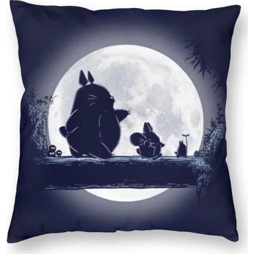 My Neighbor Totoro Cushion Cover 45x45 Decoration 3D Printing Miyazaki Hayao Throw Pillow for Car Double Side Pillowcase