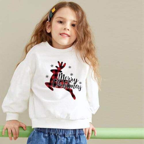 Kids Clothes Autumn Winter Girls And Boys Christmas Style Print Long-Sleeve Cotton Sweatershirt Unisex Pullover