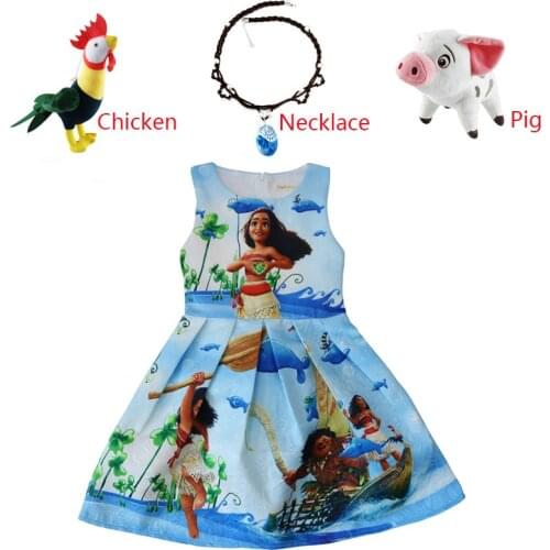 Kids dresses for girls Princess Moana Cosplay Costumes for Children Vaiana dress Halloween Costume for Kid little Girls dresses