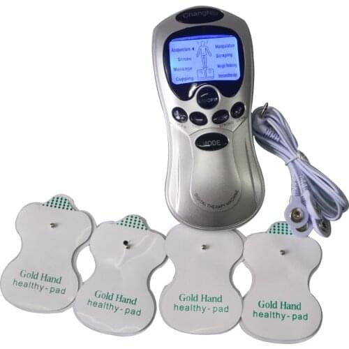 Hot new Russian or English Electrical Stimulator Full Body Relax Muscle Therapy Massager Relief With 4Pcs Electrode Pads