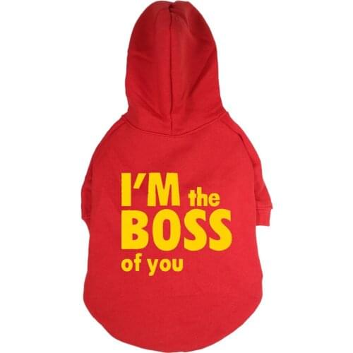I AM the BOSS of you Printed Pet Puppy Dog Clothes Hoodies Jumpers Tracksuits for Chihuahua Teacup Care or Large Dogs