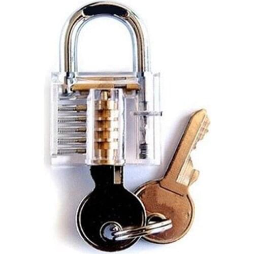 KEYTOOL 1pc Transparent Locks Combination Practice Locksmith Training Tools Small padlock Visible Lock Pick Sets Free Shipping