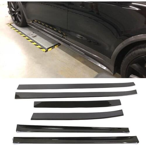 Carbon Fiber Door Protector Kit Guard Side Skirts Extension Lips for Tesla Model X P90D P100d 75d 2016 2017 2018