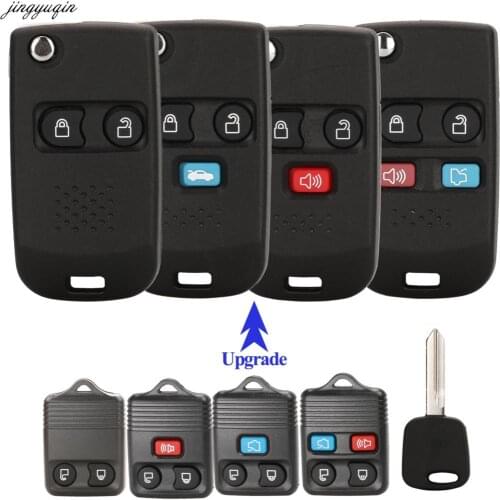 Jingyuqin Remote Car Key Case Shell Modified For Ford Mustang Focus Lincoln LS Town Car Mercury Grand Marquis Sable 2/3/4 Button