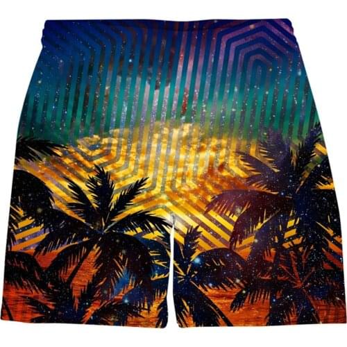 Beautiful Palm Trees 3D Printed Mens Shorts Unisex Streetwear Elastic Waist Shorts Summer Beach Harajuku Casual Shorts DK-3