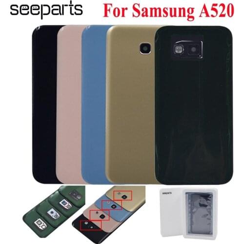 For 5.2" SAMSUNG A5 2017 Battery Cover Back Glass Door Housing+Rear Camera Lens For Samsung A520 Battery Cover Free Shipping