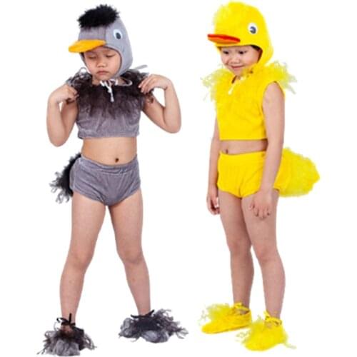 Cute Yellow Duck Costume For Children Ugly Animal Performance Clothing Funny Ducks Clothes Halloween Cosplay