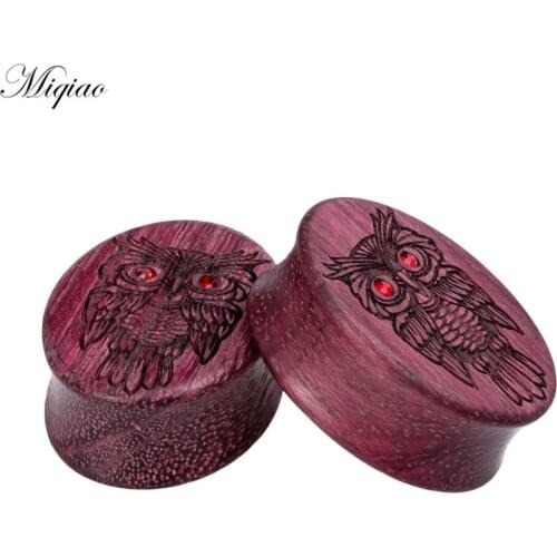 Miqiao 2pcs Retro New Product Oval with Owl Ears 12mm-25mm Body Exquisite Piercing Jewelry