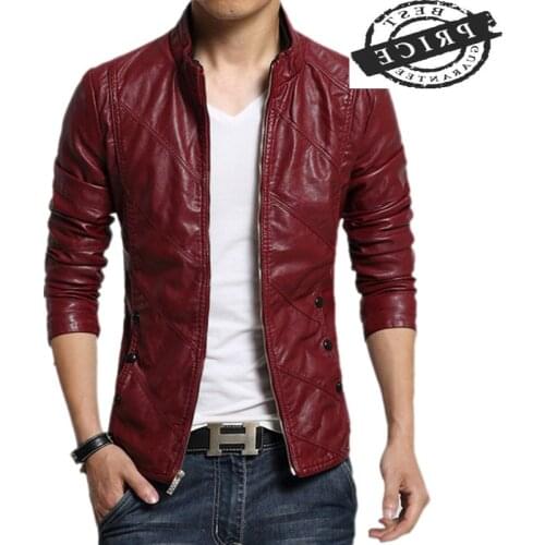Couro Jaqueta De Masculino 2021 Autumn New Male Leather Jacket Quality Faux Leather Motorcycle Jacket Slim Coat Men CJ123