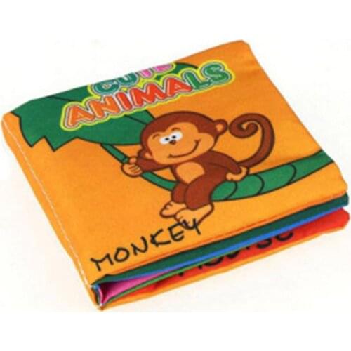 Soft Cloth Book Infant Baby Learning Education Animal Cartoon Word Book Non-Toxic Fabric Book Story Intelligence Developing Toy