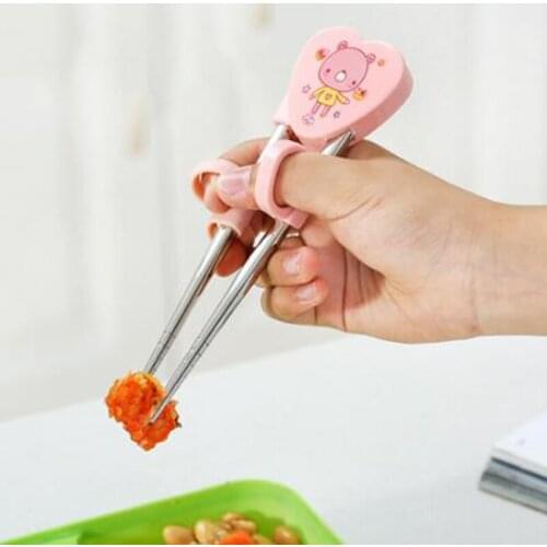 Learning Children Chopsticks For Kids Baby Staniless Steel Cartoon Reusable Training Helper Chopsticks Home Baby Products