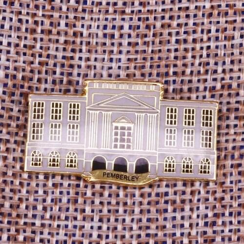 Pemberley enamel pin beautiful manor brooch Pride and Prejudice literature jewelry architect pins bookworm gift shirts accessori