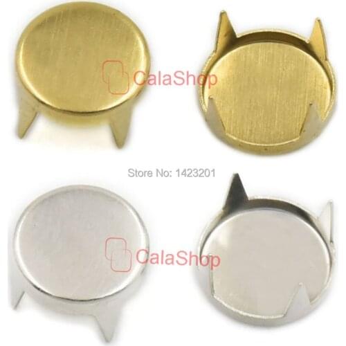 200 Pcs / Lot 6mm 1/4" Flat Round Metal Studs Spots Nailheads Fastners Spikes Punk Rock Leathercraft Bag