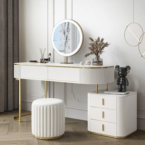 Light Luxury Dressing Table Storage Cabinet Integrated Small Apartment Modern Minimalist Nordic Style Slate Bedroom Vanity Table