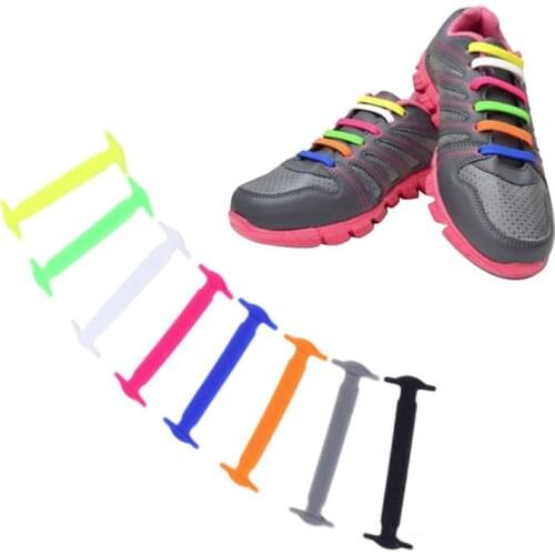 Lazy Shoelaces Free Lacing Adult and Children Flat Laces Silicone Shoelaces Super Elastic Lazy Person Shoe Laces Fit Sneakers