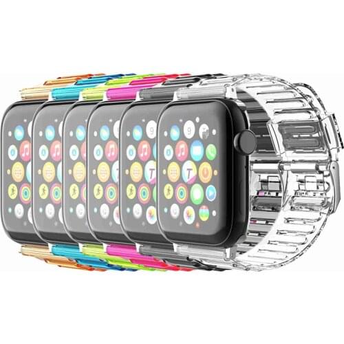For Apple Watch Series 1 2 3 4 5 6 SE Silicone Clear Sport Protective Case Band Strap Cover
