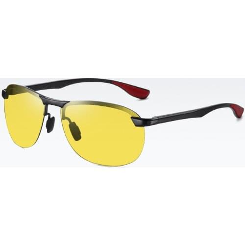 Aluminum Magnesium Photochromic Lens Polarized Men Day&Night Vision Driving Sunglasses, Anti-Glare Driver Pilot Sun Glasses S180