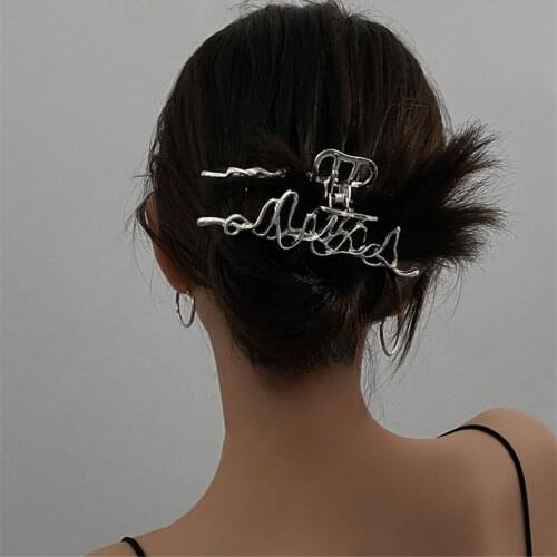 CYGJFC Woman Punk Style Irregular Hairpins Women Alloy Silver Hair Claw Femme Hair Accessories Barrettes Hairgrip Fashion Clips