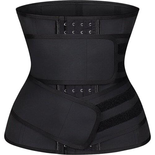Waist Trainer for Womens Double Belts Waist Training for Weight Loss Lower Back Support Waist Trainer Corset Steel Boned Shaper