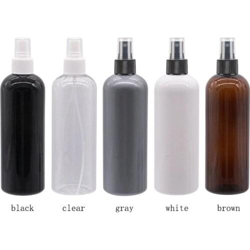 20pcs 300ml Empty Black cosmetic spray bottles for cosmetics packaging,black plastic PET container with mist sprayer pump