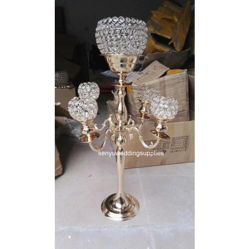 4pcs )90 cm tall gold metal wedding decoration table centerpiece candle holder flower stand senyu1391