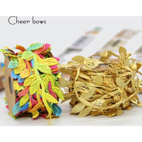 5meters/Roll DIY Artificial Leaves Twine Sliver Gold String With Leaf Silk Leaves Garlands Home Garden Wedding Party Decoration