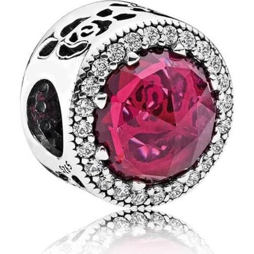 Authentic S925 Sterling Silver Bead DIY Jewelry Radiant Rose Charm for Women Bracelet Bangle
