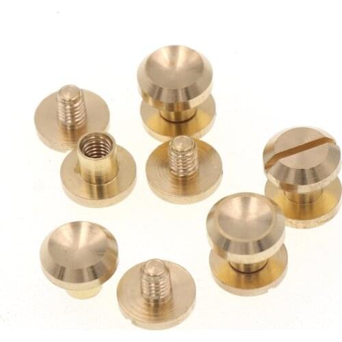 Free Shipping 10PCS Concave Wallet Bag Chicago Brass Belt Screw Rivet DIY Handmade Fastener Garment Hardware Leather Craft Part