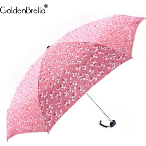 Brand Quality Life Mini Pocket Umbrella Rain Women Ultra-light Five Folding Small flower Parapluie Sunny Rainy travel Umbrella