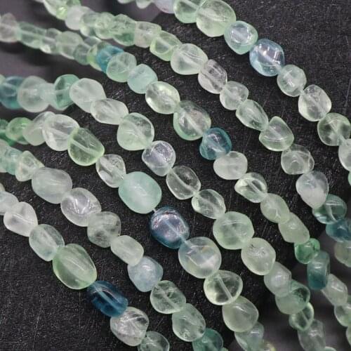 Reiki Healing Stone Quartz Beads Strand 8-10mm Irregular Mineral Natural Green Fluorite Beads DIY Making Accessories Stone Beads