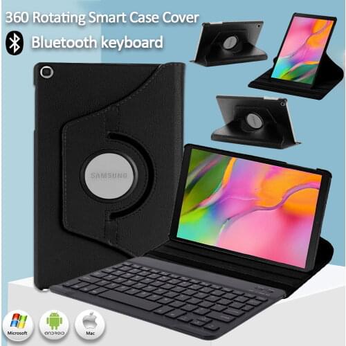 Case for Samsung Galaxy Tab A 10.1 T510 T515 Anti-fall Scratch Resistant 360 Rotating Tablet Case+Bluetooth Keyboard