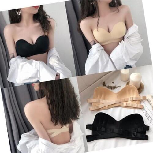 Anti Emptied Breathable Underwear Wrapped Chest Padded Bra Tube Top Strapless Adjustable d88