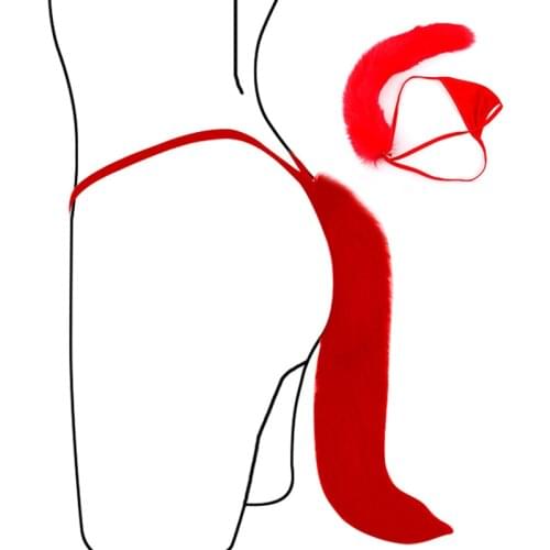 Exotic Fox Tail Briefs SM Flirting Adult Games Panties Tails Underpants T-Pants Strap on Thongs Sex Toys for Woman Slut Bdsm Sex
