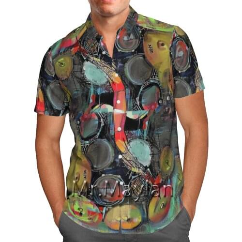 Hippie Drummer 3D Printed Hawaiian Shirt Summer Beach Shirt Short Sleeve Shirt Personality Fashion Streetwear Oversized Shirt