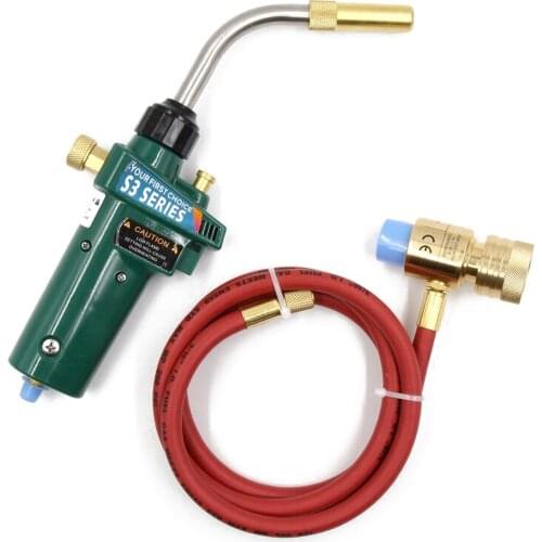 MAPP Gas Brazing Torch Self Ignition Trigger 1.5M Hose Propane Welding Heating 4 Levels Adjustable Flame Control