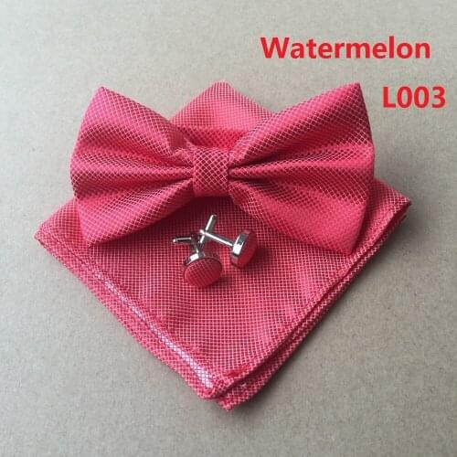 Ikepeibao New Mans Coral Flame Bowtie Sets Hanky Cufflinks Hombre Krawatte Lazo Formal Wedding Party Neckwear Accessaries